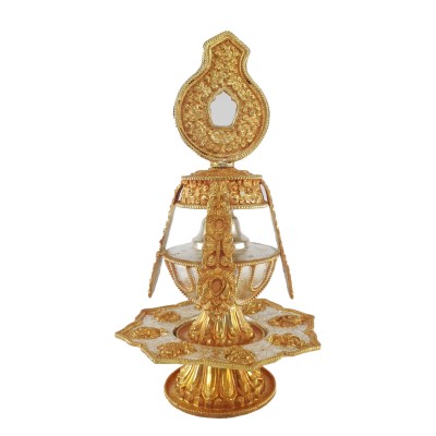 [hq] Tsebum : Ritual Long Life Vase For Long Life [gold And Silver Plated]
