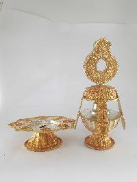 [hq] Tsebum : Ritual Long Life Vase For Long Life [gold And Silver Plated]