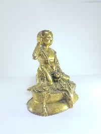 [old Stock], Tibetan Statue Of Milarepa, [full Fire Gold Plated], Last Piece