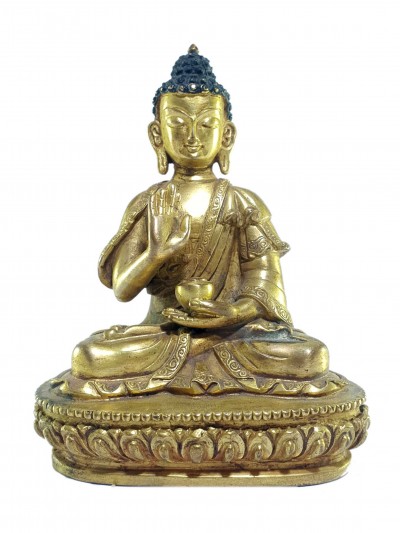 [old Stock], Tibetan Statue Of Amoghasiddhi Buddha, [full Fire Gold Plated], Last Piece