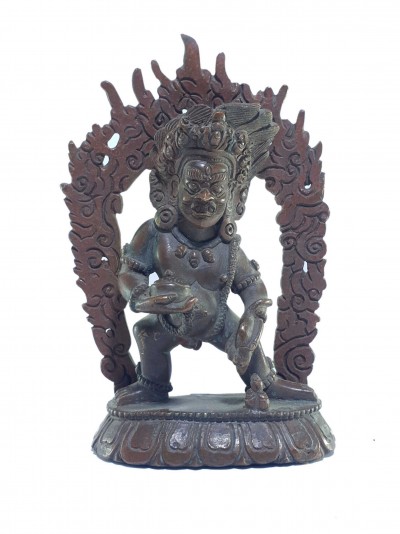 [old Stock], Tibetan Statue Of Black Jambhala, [chocolate Oxidized], Last Piece