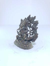 [old Stock], Tibetan Statue Of Mahakala Panjaranatha Two Arms, [chocolate Oxidized], Last Piece