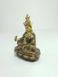 [old Stock] Statue Of Padmasambhava [partly Gold Plated], Painted Face, Missing Katwanga, [sold]
