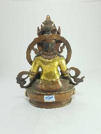 [old Stock] Statue Of Yellow Jambhala [partly Gold Plated], Painted Face, [last Piece]