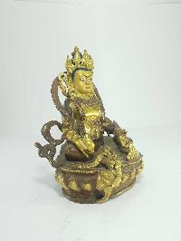 [old Stock] Statue Of Yellow Jambhala [partly Gold Plated], Painted Face, [last Piece]