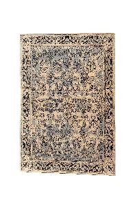 Nepali Handmade Woolen Abstract Carpet, [100knots], Color Code [grey, Silk]