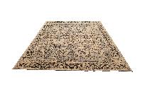 Nepali Handmade Woolen Abstract Carpet, [100knots], Color Code [grey, Silk]