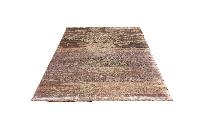 Nepali Handmade Wool And Silk Abstract Carpet [60 Knots], Grey Silk