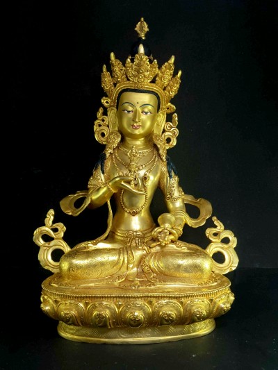 Statue Of Vajrasattva [full Fire Gold Plated], [painted Face]