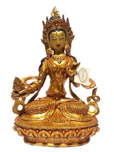 [monastery Quality] Statue Of Kalash Tara, [full Gold Plated], [painted Face]