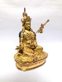 [monastery Quality] Statue Of Padmasambhava, [full Gold Plated], [painted Face]