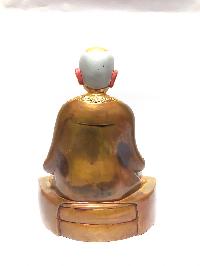 [monastery Quality] Statue Of Guru, [partly Gold Plated], [painted Face]