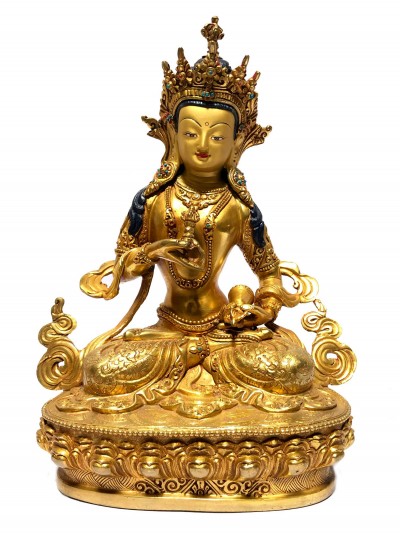 [monastery Quality] Statue Of Vajrasattva, [full Gold Plated], [painted Face]