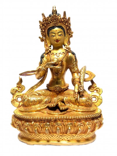 [monastery Quality] Statue Of Vajrasattva, [full Gold Plated], [painted Face]