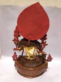 [monastery Quality] Buddhist Statue Of Green Tara [full Fire Gold Plated], [painted Face]