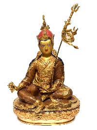[monastery Quality] Buddhist Statue Of Padmasambhava [full Fire Gold Plated], [painted Face]