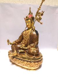 [monastery Quality] Buddhist Statue Of Padmasambhava [full Fire Gold Plated], [painted Face]
