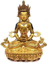 [monastery Quality] Buddhist Statue Of Aparimita [full Fire Gold Plated], [painted Face], Chepame, Amitayus