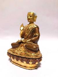 [monastery Quality] Buddhist Statue Of Disciple [full Fire Gold Plated], [painted Face]