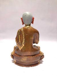 [monastery Quality] Buddhist Statue Of Disciple [full Fire Gold Plated], [painted Face]