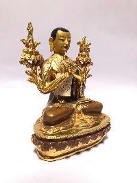 [monastery Quality] Buddhist Statue Of Tsongkhapa [full Fire Gold Plated], [painted Face]