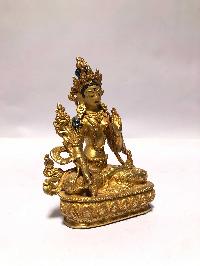 [monastery Quality] Buddhist Statue Of White Tara [full Fire Gold Plated], [painted Face]
