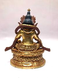 [monastery Quality] Buddhist Statue Of Yellow Jambhala [full Fire Gold Plated], [painted Face]