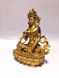 [monastery Quality] Buddhist Statue Of Mani Tara [full Fire Gold Plated], [painted Face]