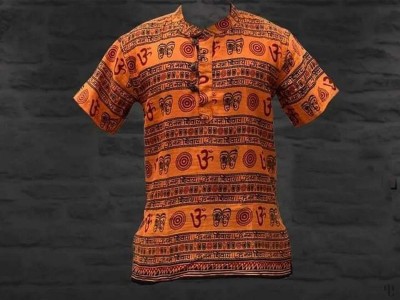 Nepali Handmade Cotton Kurta Sage, [orange Dying]