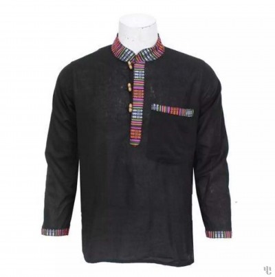 Nepali Handmade Cotton Kurta, [black Dying]