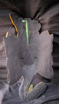 Ganesh Mask, Handmade Wooden Mask Of Ganesh, [painted White], Poplar Wood
