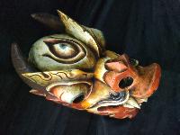Handmade Wooden Mask Of Dragon, [painted], Poplar Wood