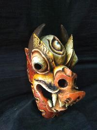 Handmade Wooden Mask Of Dragon, [painted], Poplar Wood