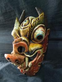 Handmade Wooden Mask Of Dragon, [painted], Poplar Wood