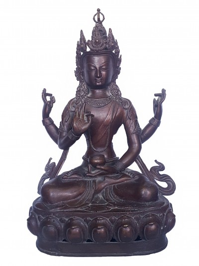 [rare Find], Old Statue Of Prajnaparamita, [chocolate Oxidized], Pragya Parmita