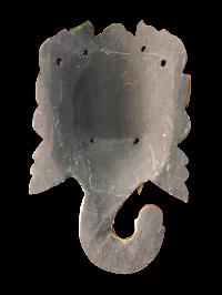 Ganesh Mask, Handmade Wooden Mask Of Ganesh, [painted White], Poplar Wood