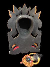 Handmade Wooden Mask Of Namaste Ganesh, [painted Yellow], Poplar Wood
