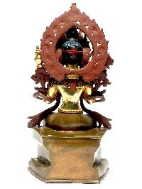 [monastery Quality] Statue Of Maitreya Buddha, [partly Gold Plated], With [painted Face]