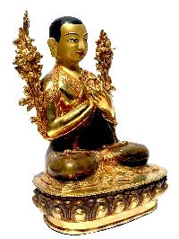 [monastery Quality] Statue Of Lama, [partly Gold Plated], With [painted Face]