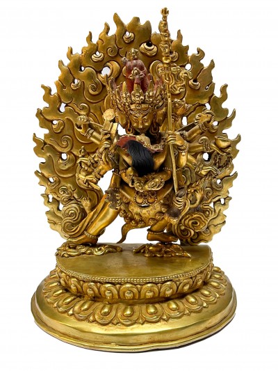Nepali Statue Of Chakrasamvara - Heruka, [copper Gold Plated]