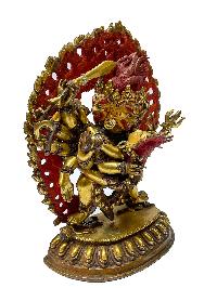 Nepali Statue Of Chakrasamvara - Heruka, [copper Gold Plated]