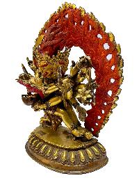 Nepali Statue Of Chakrasamvara - Heruka, [copper Gold Plated]