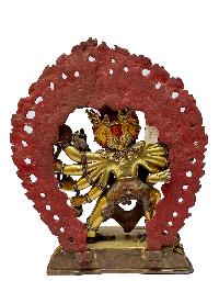 Nepali Statue Of Chakrasamvara - Heruka, [copper Gold Plated]