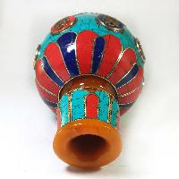 Imitation Amber Vase With [stone] And [metal Setting]