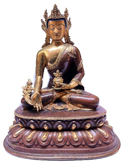 Nepali Statue Of Buddha, [partly Gold Plated]