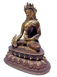 Nepali Statue Of Buddha, [partly Gold Plated]