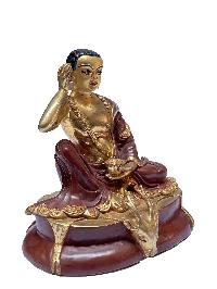 Nepali Statue Of Milarepa, [partly Gold Plated]