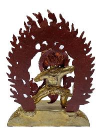 Nepali Statue Of Vajrapani [chana Dorje], [full Gold Plated], [painted Face]