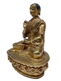 Nepali Statue Tsongkhapa, [full Gold Plated], [painted Face]