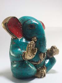 Statue Of Ganesh With [real Stone Setting]